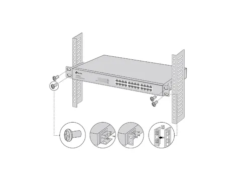 TP-Link Omada RackMount Kit-19, Montageset, Zwart, Metaal, DS-P7001-04