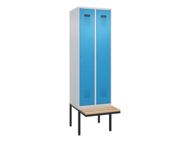 locker met bank,voor scheiding van kleding,HxBxD 2120x600x815mm,2vak
