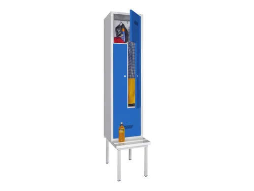 Z-garderobekast,HxBxD 2100x400x800mm,vak B 400mm,RAL7035,front RAL5010