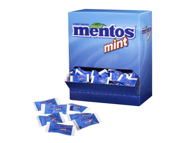 Stock Bureau - MENTOS Présentoir 250 Sachets de 2 Bonbons Mint Menthe