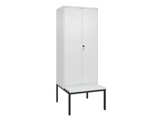 PBM-locker met bank,HxBxD 2120x800x815mm,2vak,vak B 400mm,draaigrendel - 1