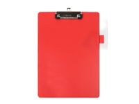 Klembord Quantore A4 staand PVC rood met 100mm klem + penlus