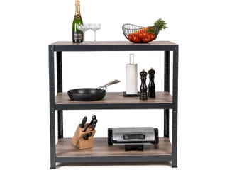 Rek Home Table 175 kg 88x90x45cm 3 Legborden Zwart - 1