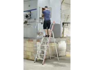 platformladder,bordes HxBxD 1420x440x400mm,6treden,aluminium - 3