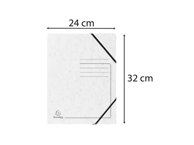 Elastomap z/klep. bedrukt 355g wit