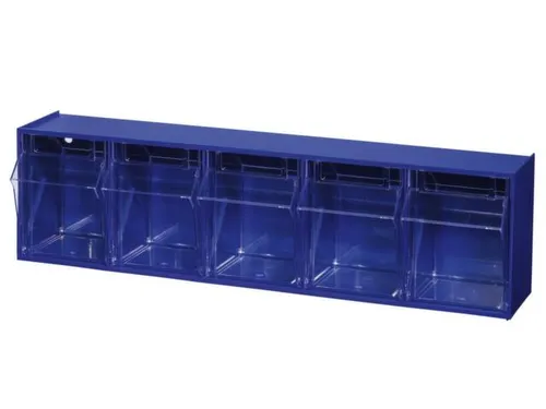 Assortimentsbak Hxbxd 165x600x135mm 5bakken Polystyreen Blauw