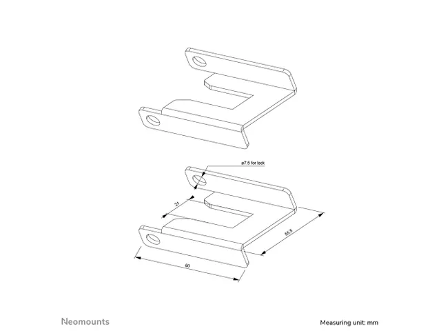 Neomounts MOVE ABL-875 Jeu de blocage de frein des roues pour les char