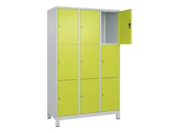 lockerkast,HxBxD 1950x1200x500mm,3x3vakken,vak B 400mm,cil.-slot