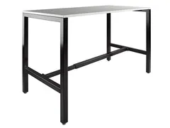 Domino Basic statafel 120x80cm 110cm Krijtwit 25mm Zwart