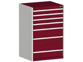 ladekast HxBxD 1200x800x650mm 7laden romp RAL7035 front RAL3004 - 1