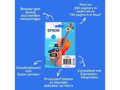 Inktcartridge Epson 250XL T16P24 blauw