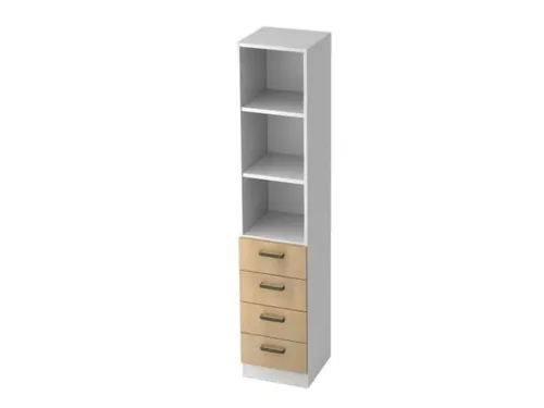 combikast,HxBxD 2000x406x420mm,3ordnerhoogte stelling,4lade(n)
