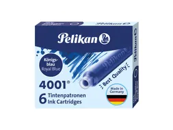 Inktpatroon Pelikan 4001 koningsblauw 6 stuks
