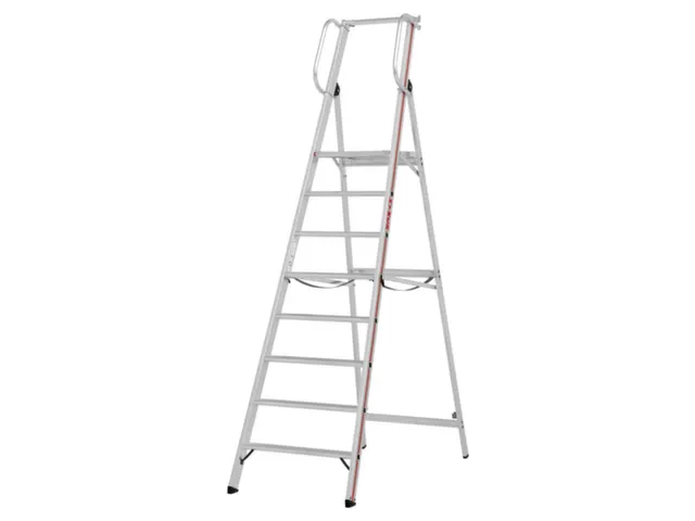 platformladder,bordes HxBxD 1880x440x400mm,8treden,aluminium