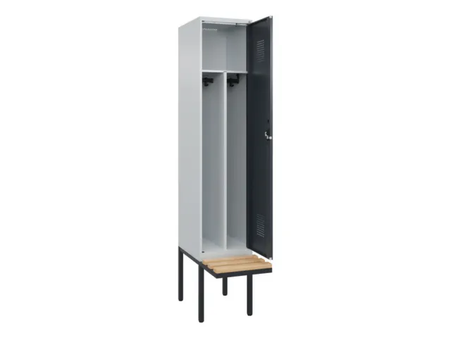 locker met bank,voor scheiding van kleding,HxBxD 2120x400x815mm,1vak