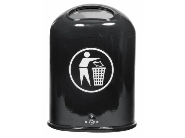 Staalplaat Afvalemmer 45 Liter Ovale Opening Veerklep Antraciet