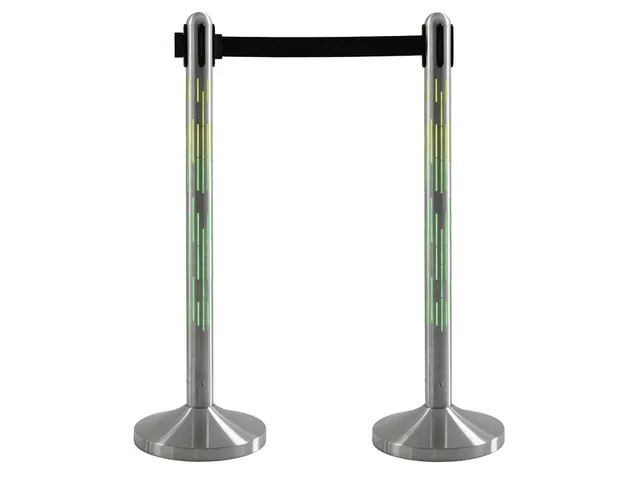 Poteau Securit Nova Inox avec enrouleur sangle RGB 100cm argent
