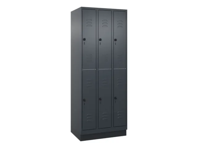 dubbeldekse locker,HxBxD 1950x750x500mm,3x2vak.,vak B 250mm