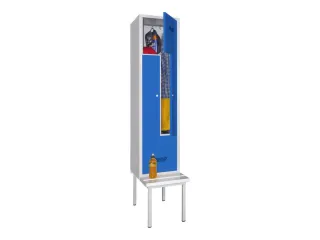 Z-garderobekast,HxBxD 2100x400x800mm,vak B 400mm,RAL7035,front RAL5010 - 2