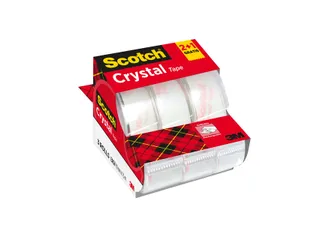 Plakband Scotch 600 19Mmx7.5M Crystal Clear + Handafroller - 2
