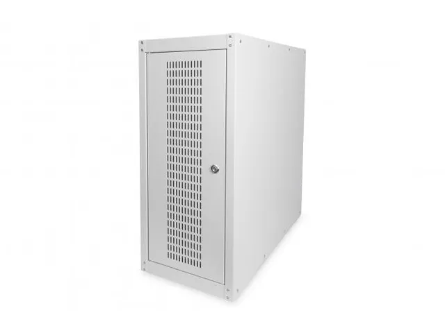 Computerbehuizing met wielen en glazen deur Grijs