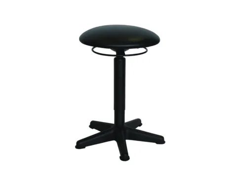 Draaikruk 430-560mm Zwart Kunstleer Gasveer Zwart Kunststof Glijders