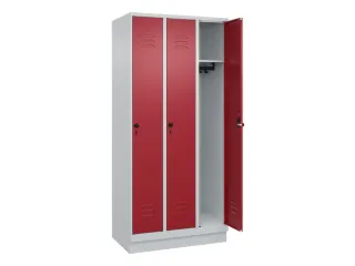 locker,HxBxD 1950x900x500mm,3vak,vak B 300mm,draaigrendel,sokkel - 2