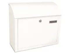 muurbrievenbus,staal,wit,HxBxD 330x384x170mm,inworp/uitname voor