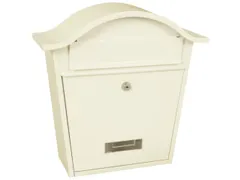 muurbrievenbus,staal,wit,HxBxD 370x362x133mm,inworp/uitname voor