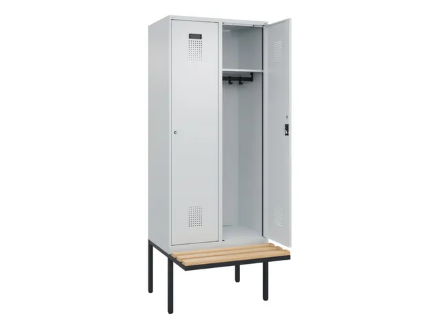 locker met bank,HxBxD 2120x800x815mm,2vak,vak B 400mm,cilinderslot