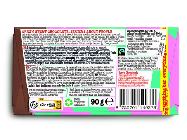 Chocolade Tony Chocolonely melk everything reep 90 gram