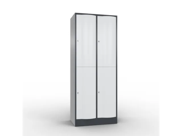 lockerkast cil.slot 1950x770x540mm 2x2 vakken RAL7021 front RAL7035