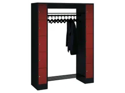 locker met kapstok,HxBxD 1950x1430x480mm,romp RAL7016,front RAL7016