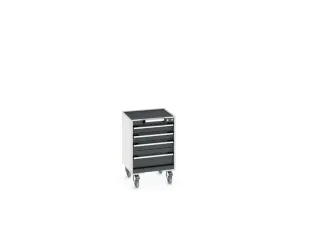 ladekast verrijdbaar 780x525x525mm 4laden RAL7035 front RAL7016 - 8