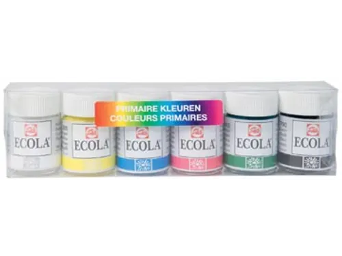 Ecola plakkaatverf potje 16ml, 6 potjes assorti