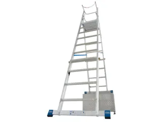 telescoop-platformladder,bordes HxBxD 2100-2600x500x450mm,aluminium - 5