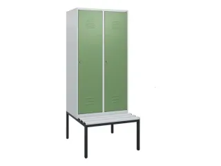locker met bank,HxBxD 1950x800x815mm,2vak,vak B 400mm,cil.-slot - 1