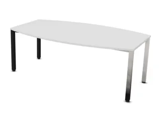 vergadertafel,HxBxD 740x2000x1200mm,vatvormig,Bl-wit - 2