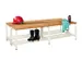 banc double,LxP 1500x740mm,barrettes en bois hêtre,piètement RAL9010