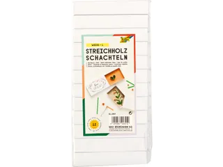 Luciferdoosjes Folia groot 110x60x20mm 12 stuks wit - 1