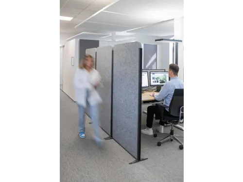 MAULcocoon scheidingswand akoestisch 100x180cm grijs Voet Zilver