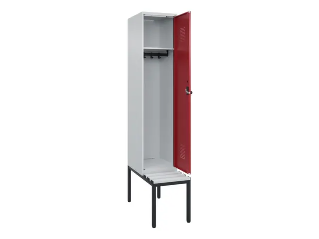 locker met bank,HxBxD 2120x400x815mm,1vak,vak B 400mm,draaigrendel