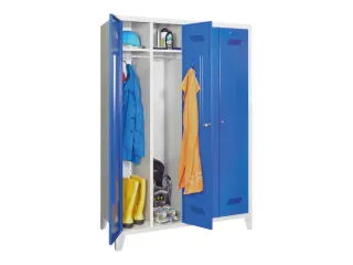 garderobekast,HxBxD 1850x1170x500mm,4vak,RAL7035,front RAL5010 - 2