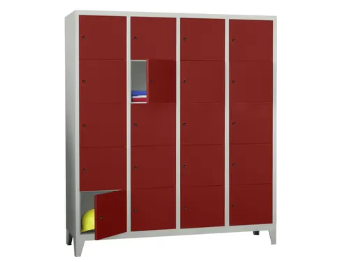 lockerkast,HxBxD 1850x1600x500mm,4x5vakken,RAL7035,front RAL3000