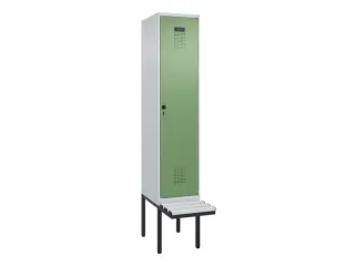 locker met bank,voor scheiding van kleding,HxBxD 2120x400x815mm,1vak - 2