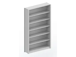 kantoorstelling grondveld HxBxD 2200x1306x335mm 6 OH Stalen Ral7035 - 1