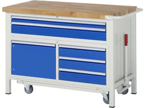 Werkbank 880x1250x700mm Beukenhouten Werkblad 5laden