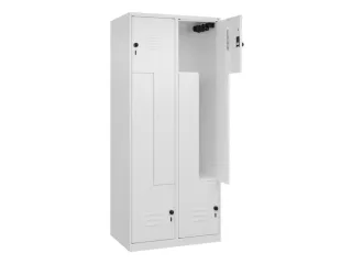 Z-garderobekast,HxBxD 1850x800x500mm,vak B 200/400mm,draaigrendel - 2