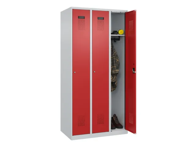 locker,HxBxD 1850x900x500mm,3vak,vak B 300mm,cil.-slot,staand op vloer