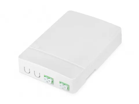 FTTH-behuizing met 2x LC (APC) DX-adapter wandmontage